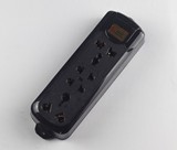 10孔抗摔地拖插座黑色