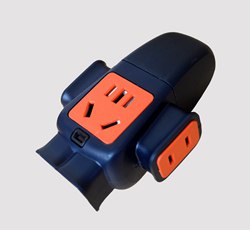 机器人十一孔带灯大字插 145